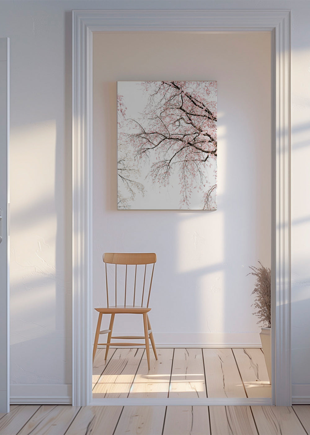 Botanisk poster · kaskad av körsbärsblommor