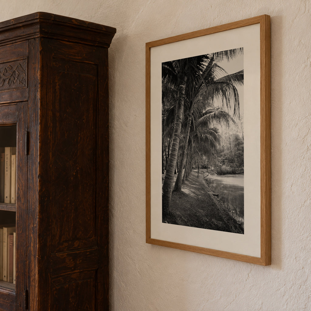 Coastal palm trees - Framed poster detail