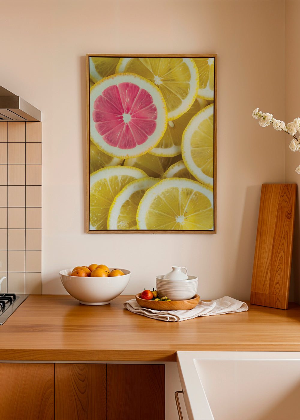 Kökskonst rosa citronskivor
