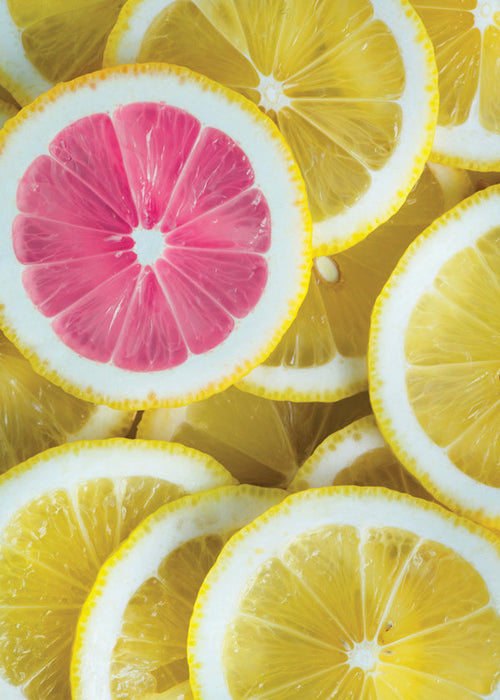 Kökskonst rosa citronskivor