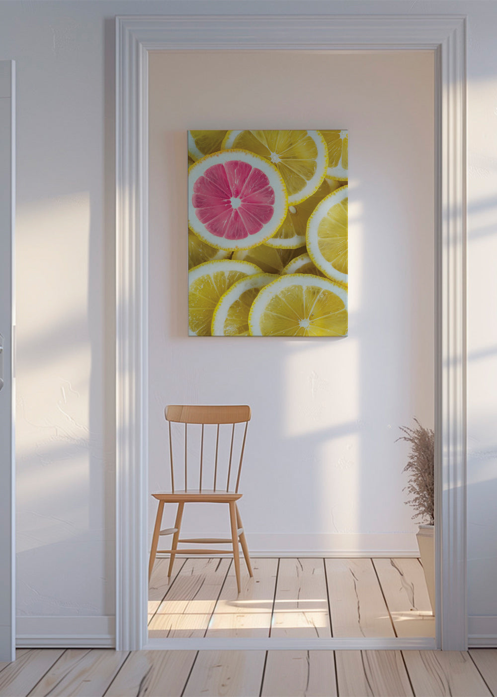 Kökskonst rosa citronskivor