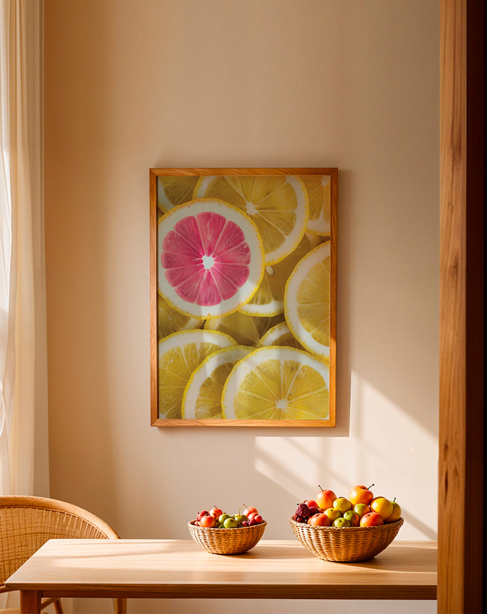 Kökskonst rosa citronskivor