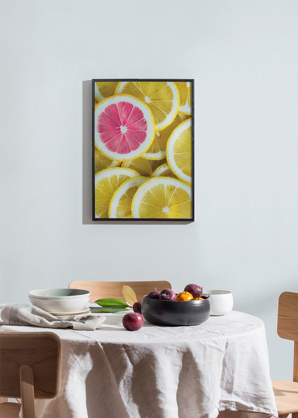 Kökskonst rosa citronskivor