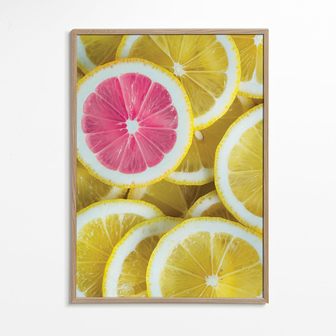 Kökskonst rosa citronskivor
