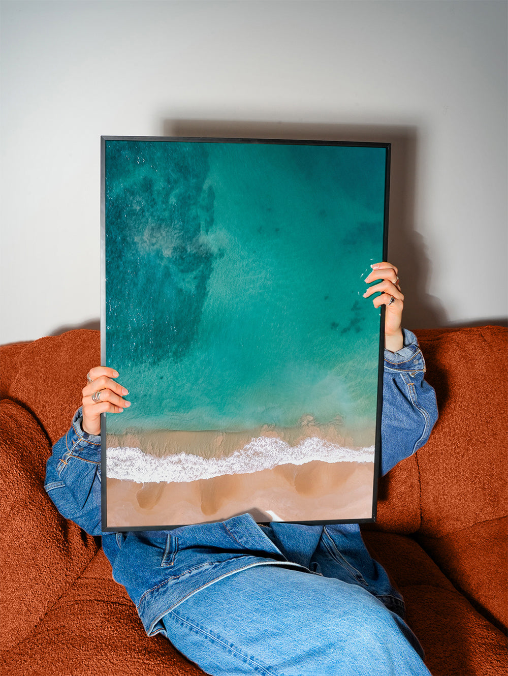 Landskapskonst: flygbild av strand