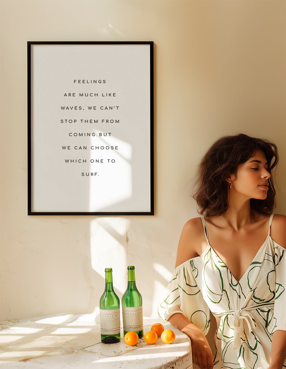 Svartvit typografi med citat