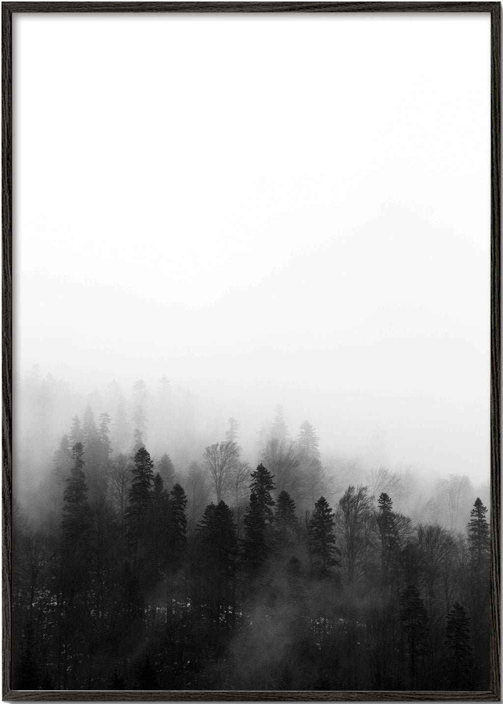 Landskapskonst dimmig skog