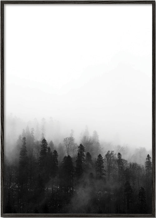 Landskapskonst dimmig skog