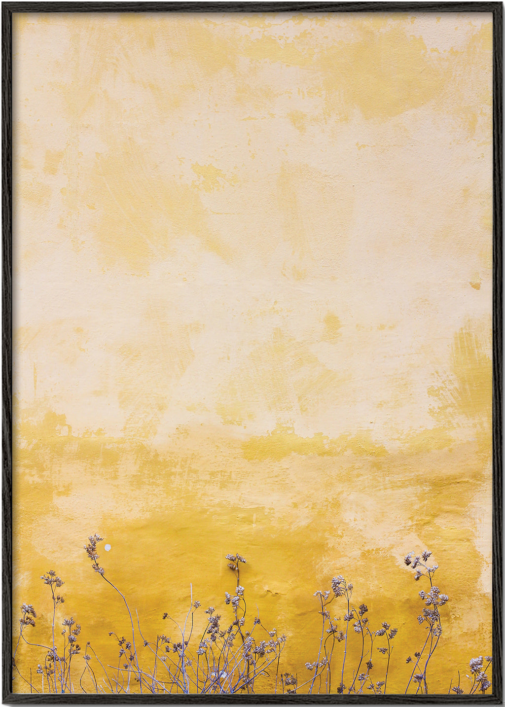 Botanisk poster: texturerad vägg med torkade blommor