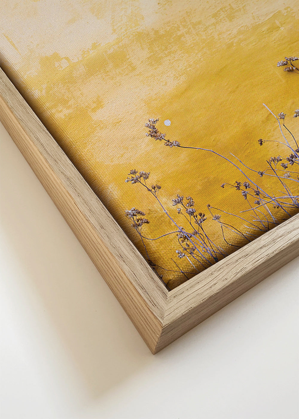 Botanisk poster: texturerad vägg med torkade blommor