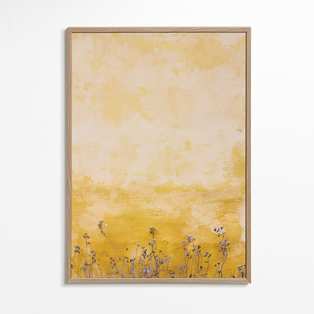 Botanisk poster: texturerad vägg med torkade blommor