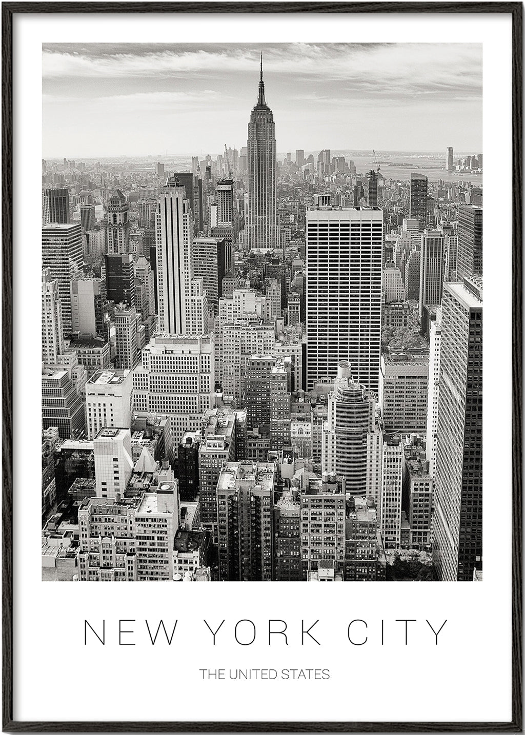 Stadsposter: New York skyline i svartvitt