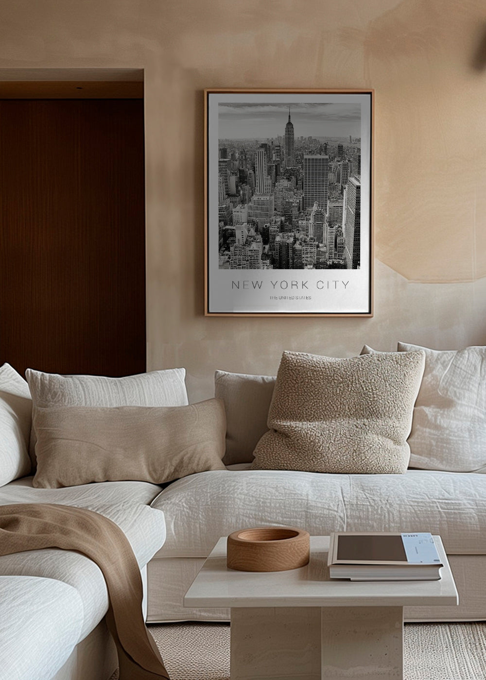 Stadsposter: New York skyline i svartvitt