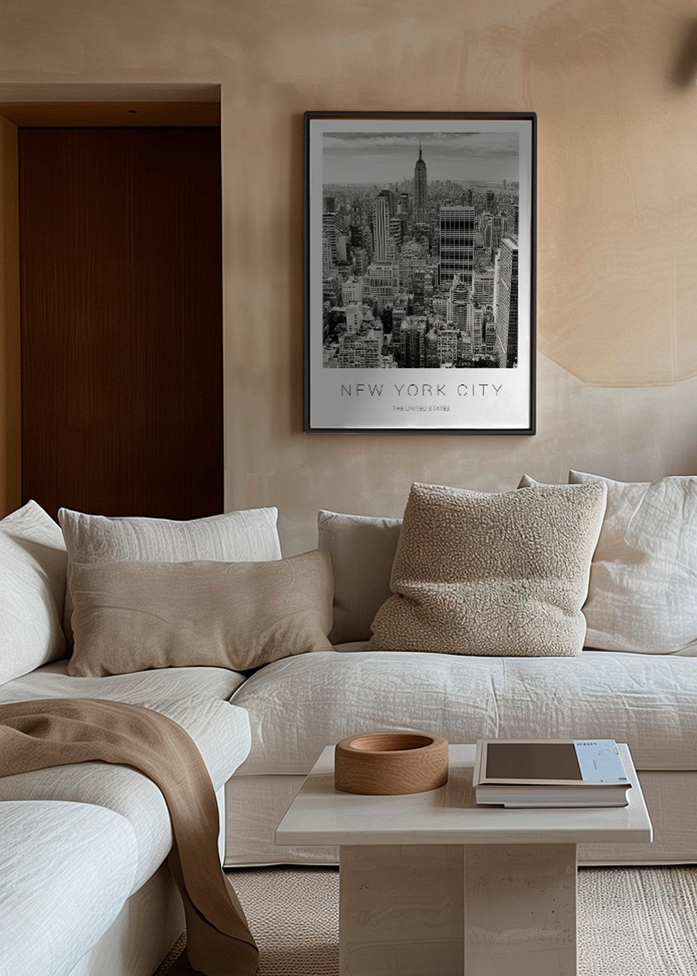 Stadsposter: New York skyline i svartvitt