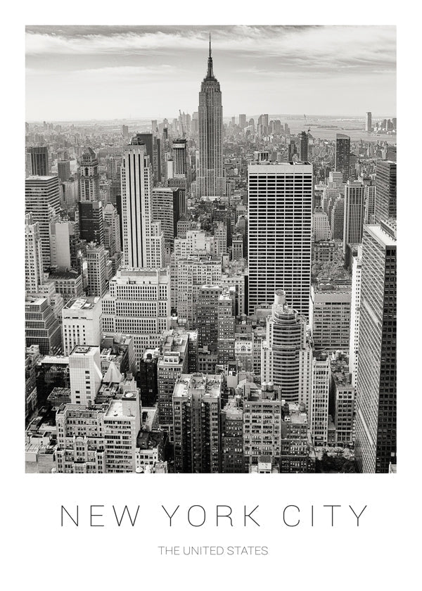 Stadsposter: New York skyline i svartvitt