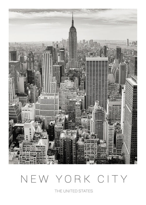 Stadsposter: New York skyline i svartvitt