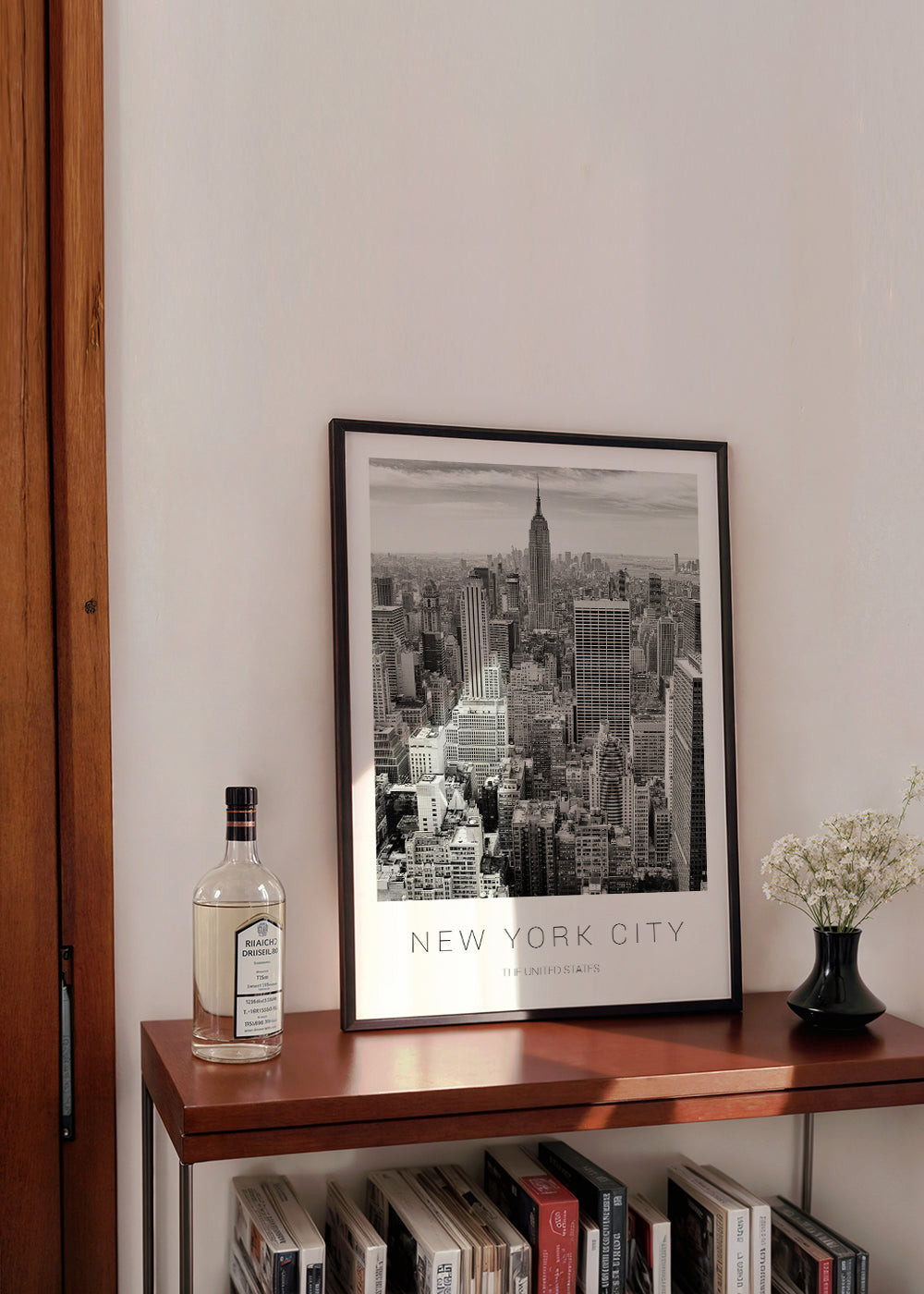 Stadsposter: New York skyline i svartvitt