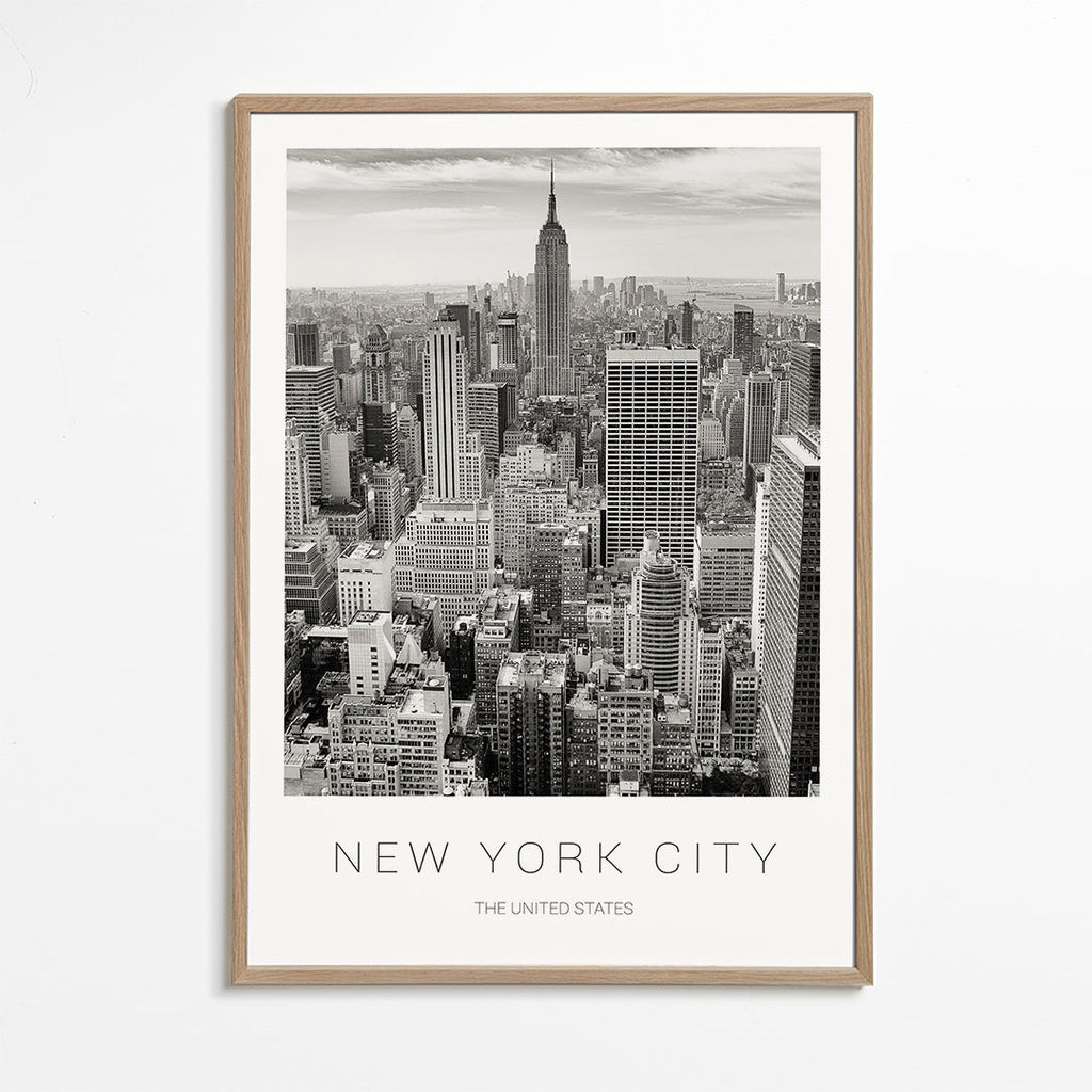 Stadsposter: New York skyline i svartvitt