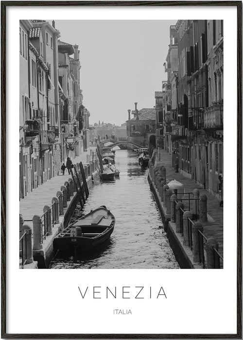 Stadsposter — Venedigs kanal i svartvitt