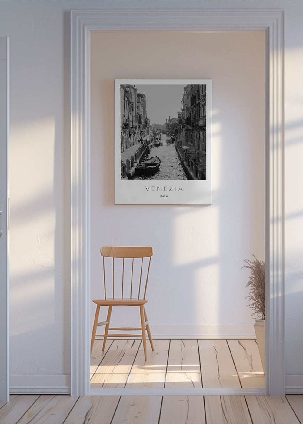 Stadsposter — Venedigs kanal i svartvitt