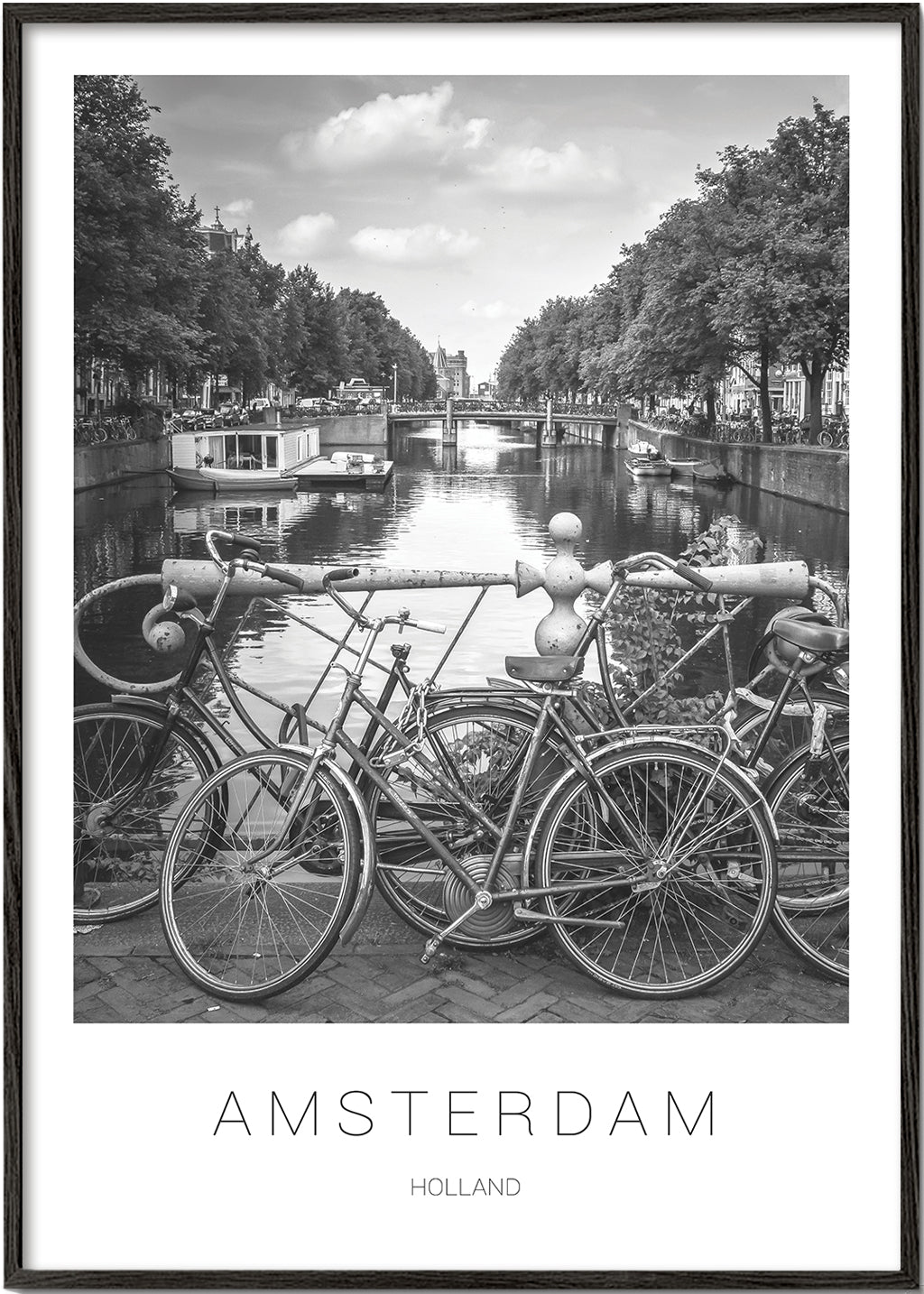 Stadsposter Amsterdam svartvit