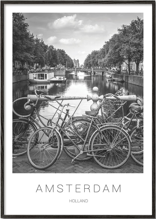 Stadsposter Amsterdam svartvit