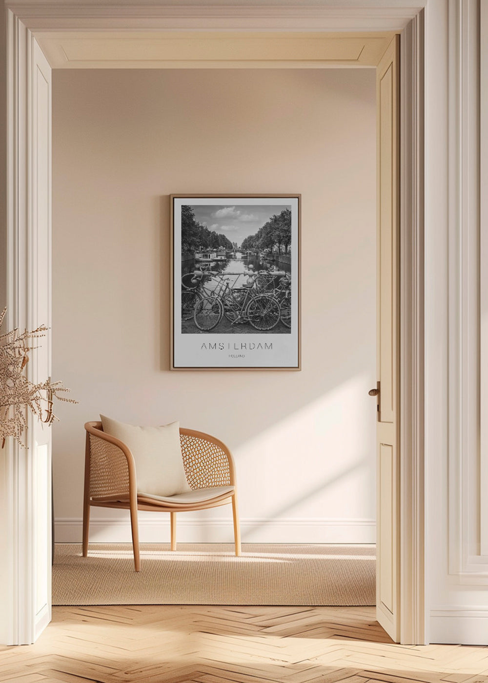 Stadsposter Amsterdam svartvit