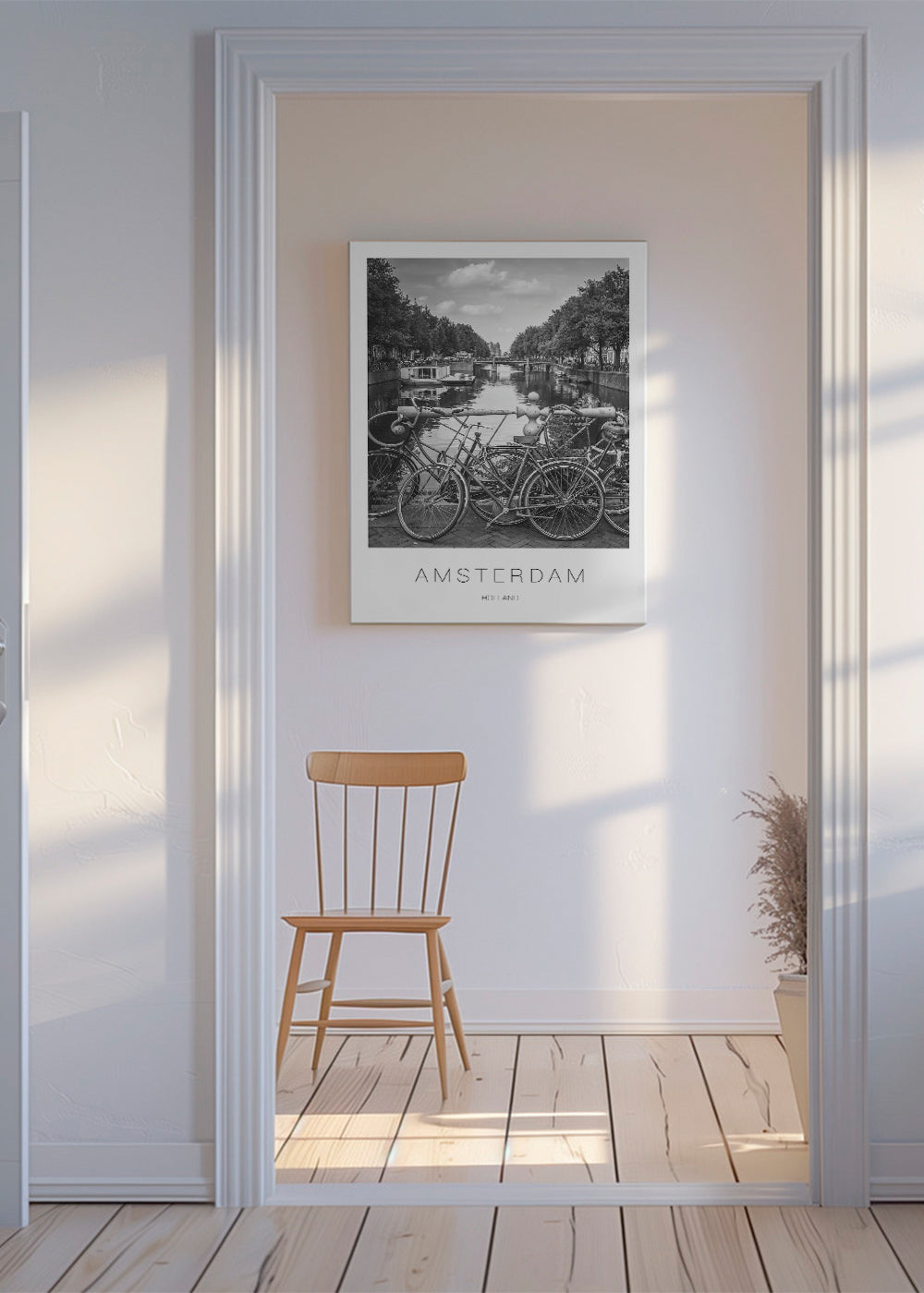 Stadsposter Amsterdam svartvit