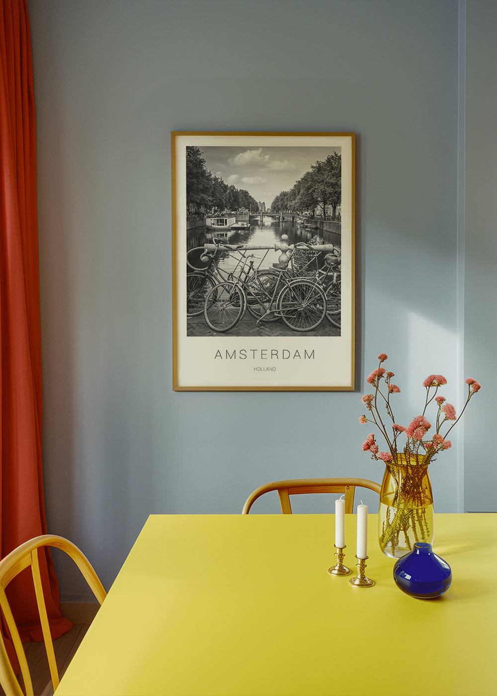 Stadsposter Amsterdam svartvit