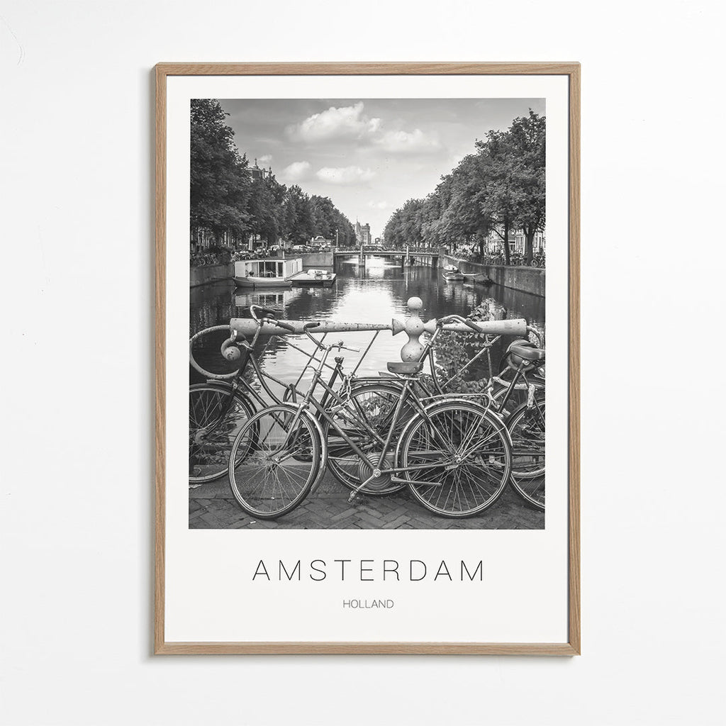 Stadsposter Amsterdam svartvit
