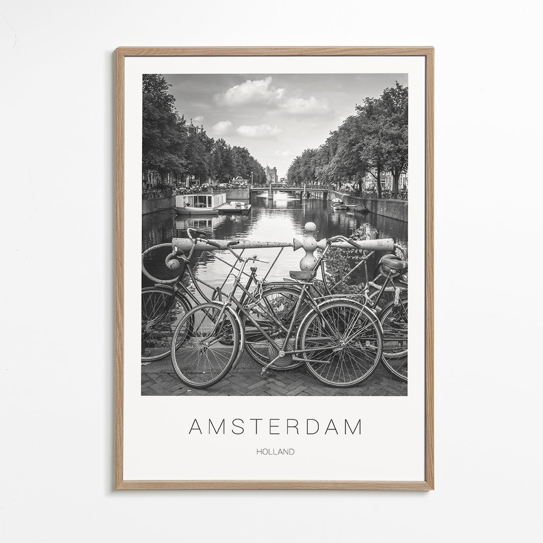 Stadsposter Amsterdam svartvit