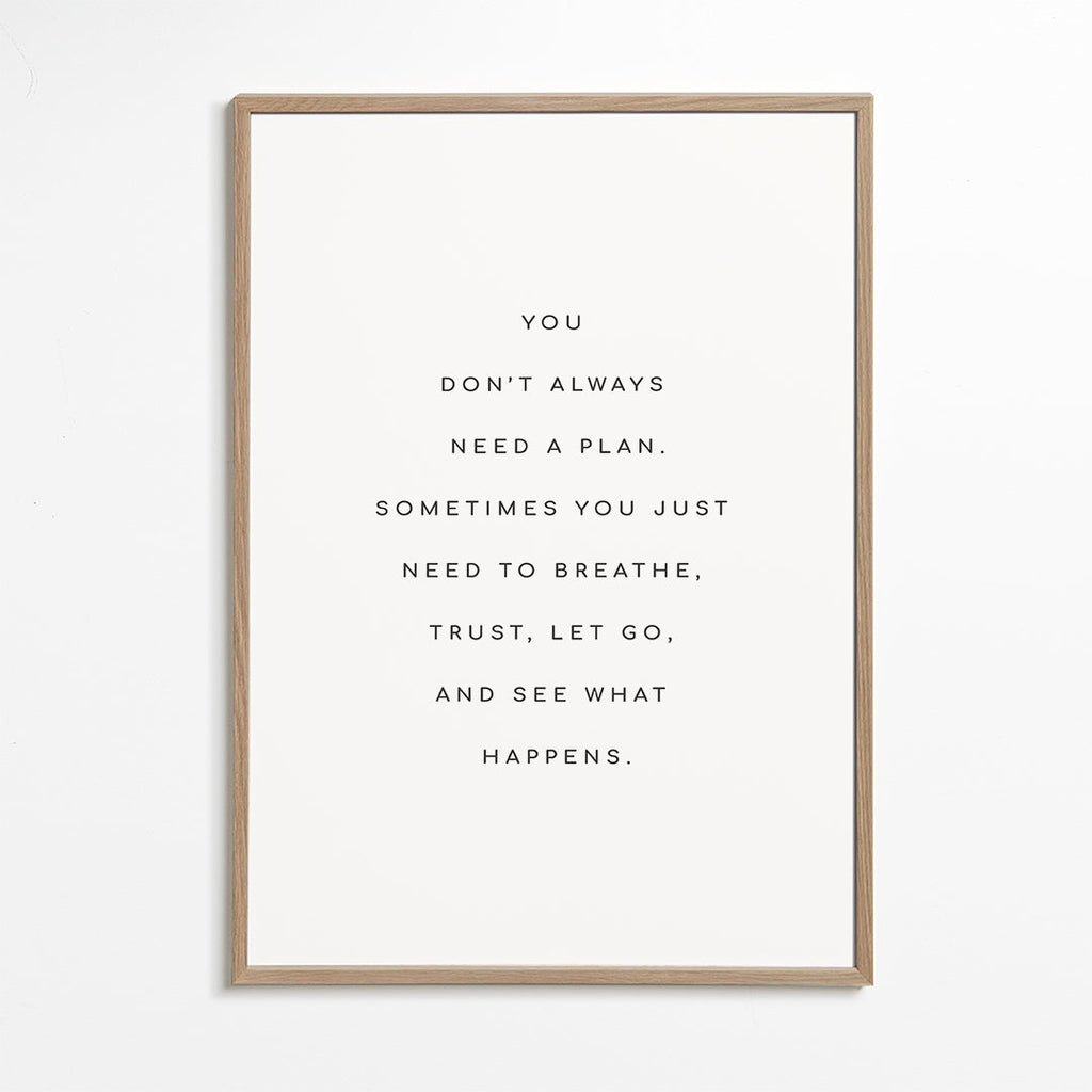 Minimalistisk affisch med typografiskt citat
