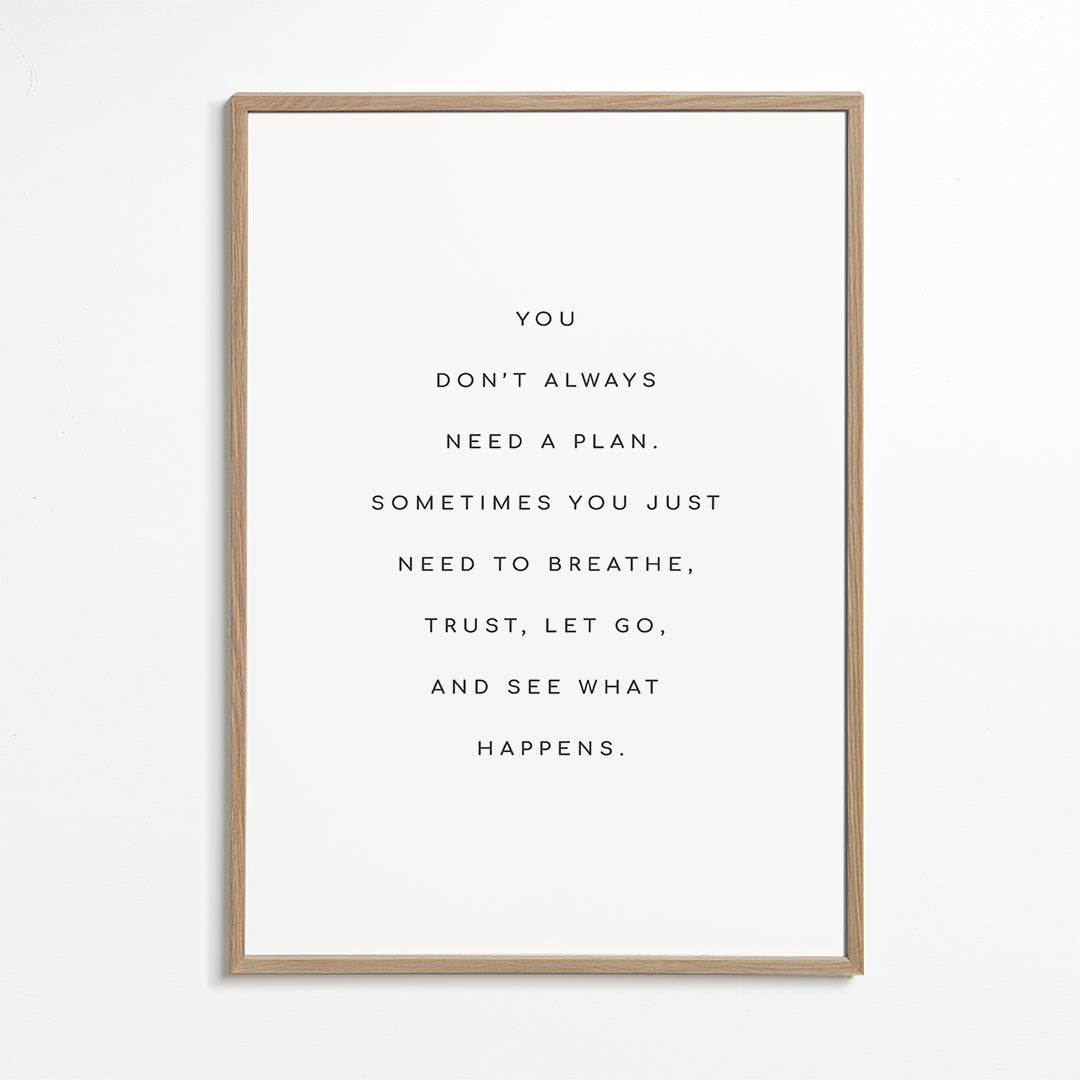 Minimalistisk affisch med typografiskt citat