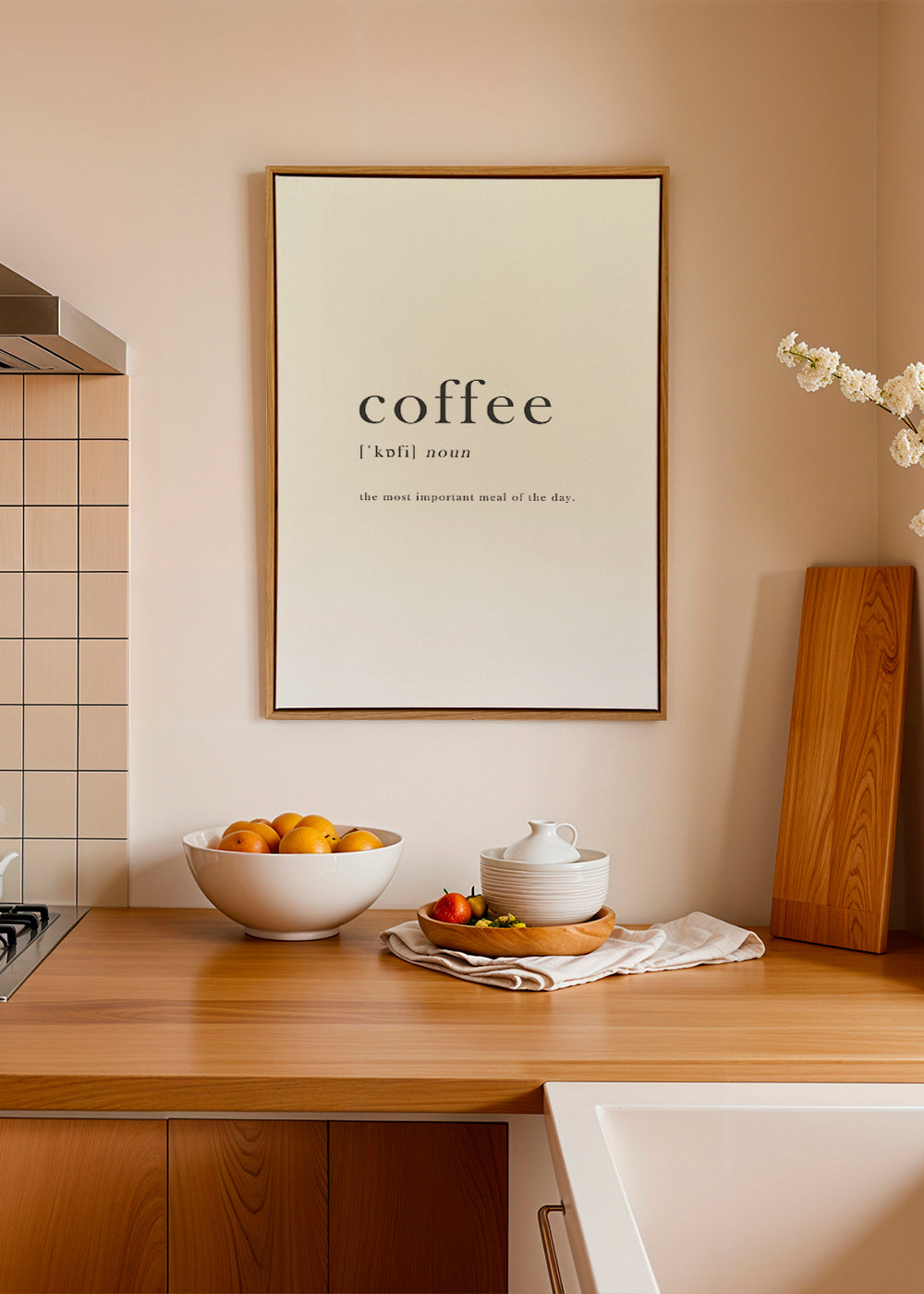 Kökskonst minimalistisk typografi 'coffee'