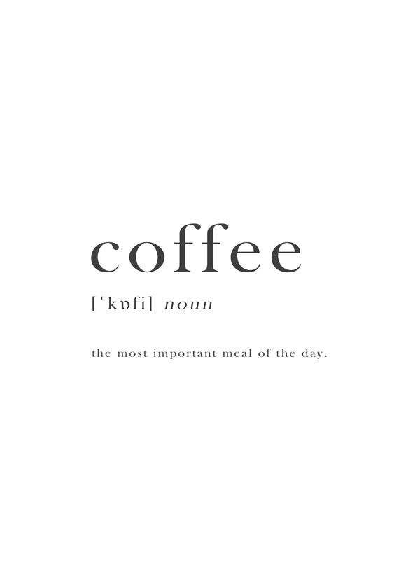 Kökskonst minimalistisk typografi 'coffee'