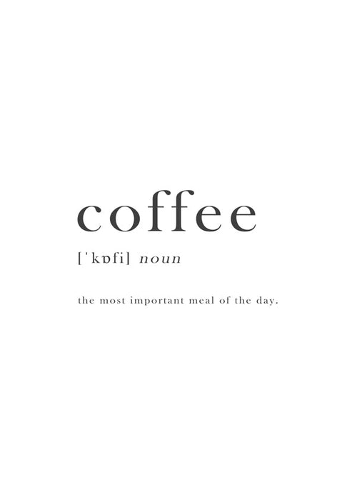 Kökskonst minimalistisk typografi 'coffee'