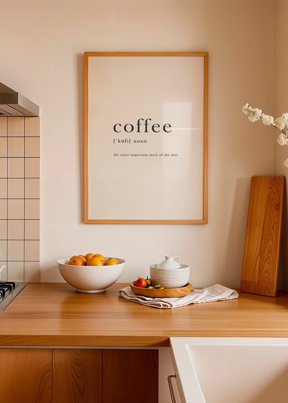 Kökskonst minimalistisk typografi 'coffee'