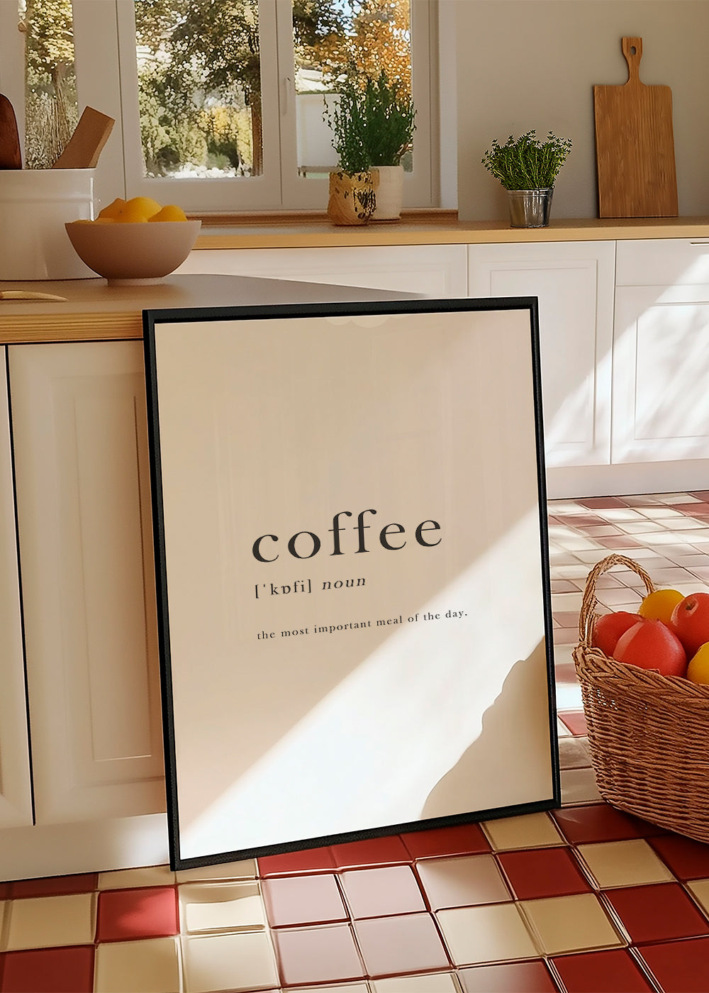 Kökskonst minimalistisk typografi 'coffee'