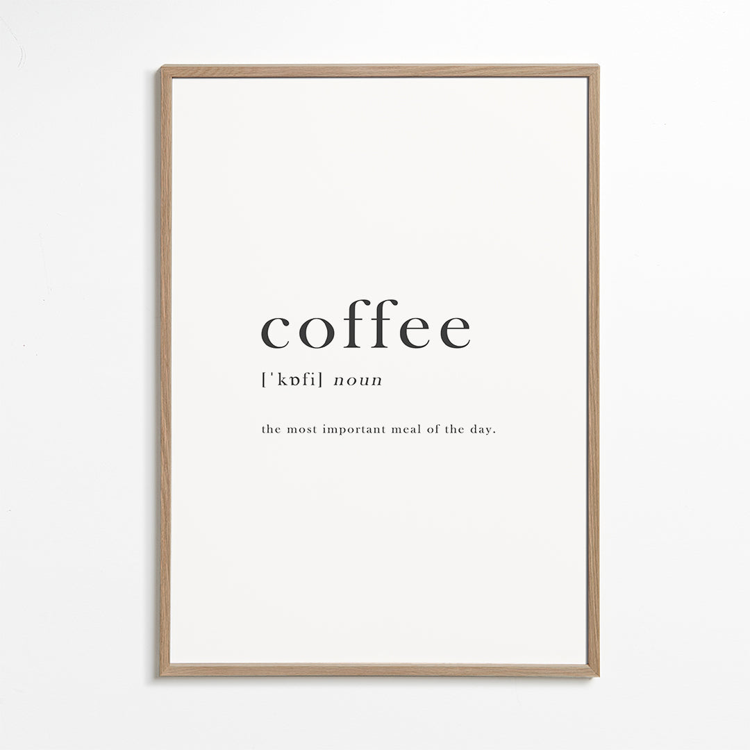 Kökskonst minimalistisk typografi 'coffee'