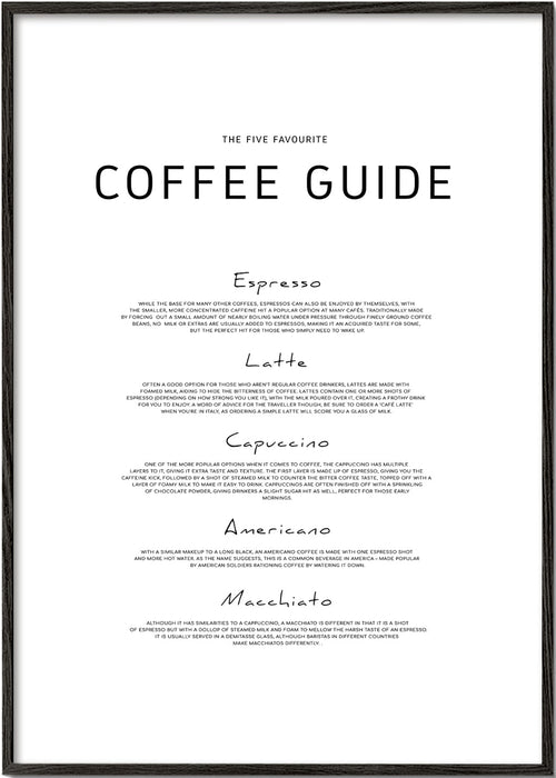 Kökskonst: Coffee Guide typografiskt tryck