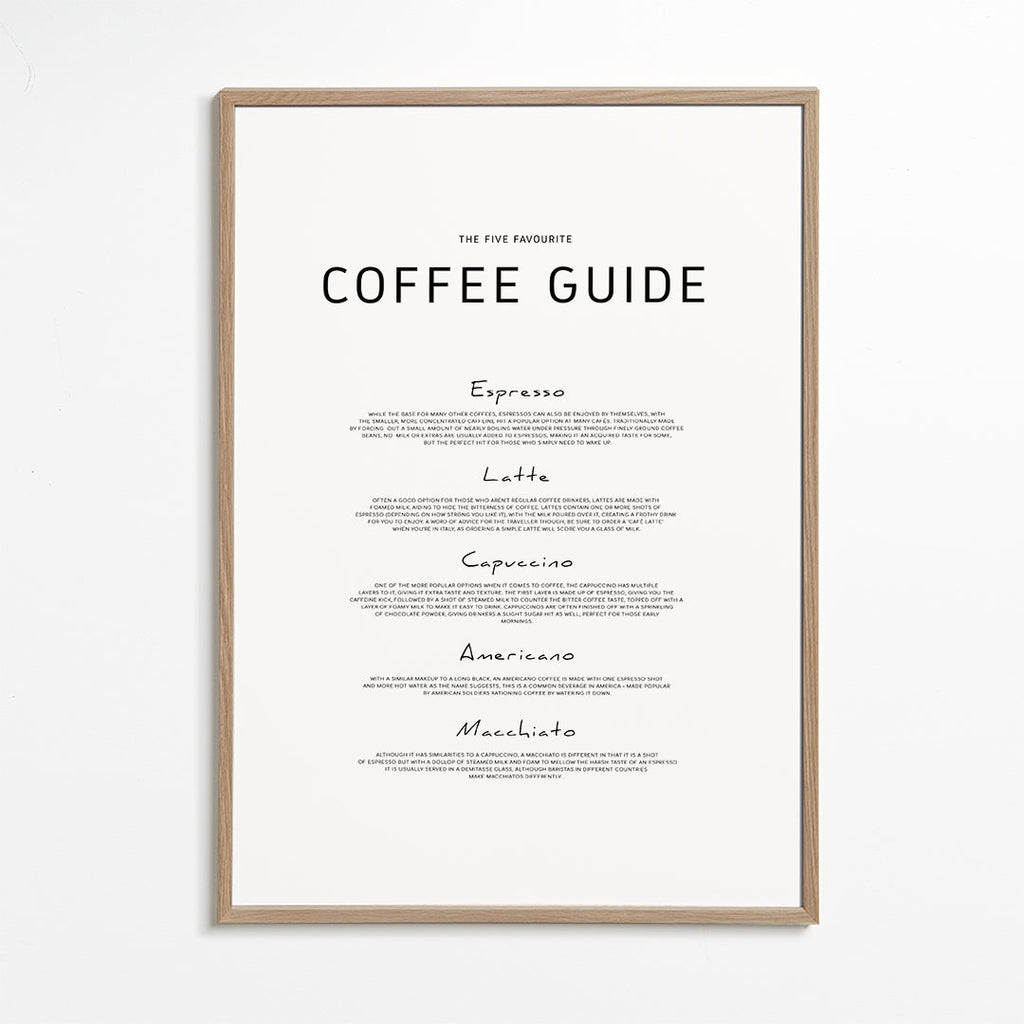 Kökskonst: Coffee Guide typografiskt tryck