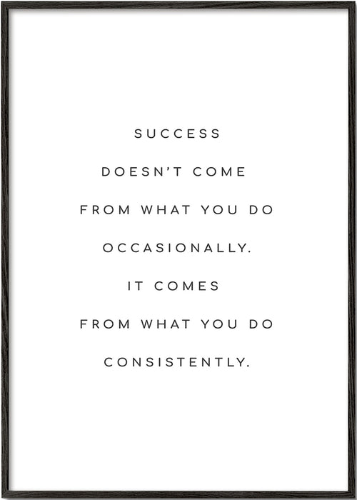 Minimalistisk affisch med centrerat motivationscitat