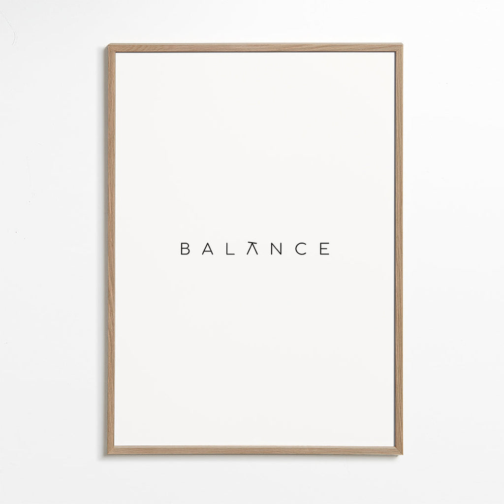 Minimalistisk poster Balance typografi
