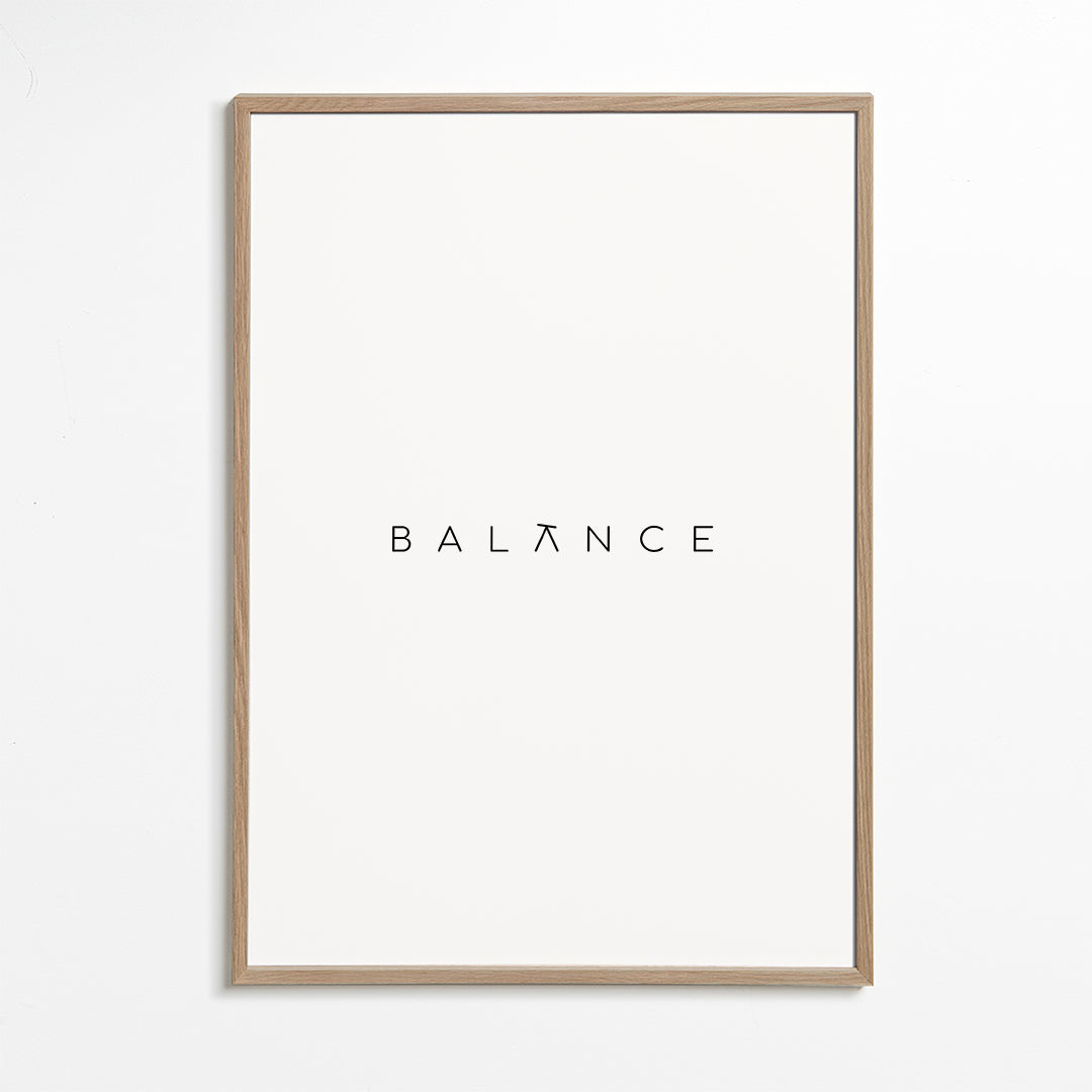 Minimalistisk poster Balance typografi