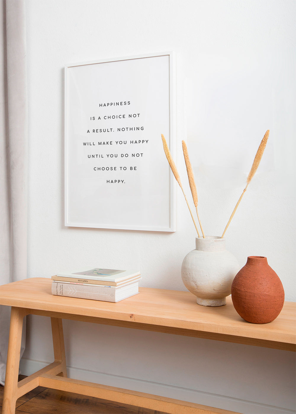 Minimalistisk print med typografiskt citat