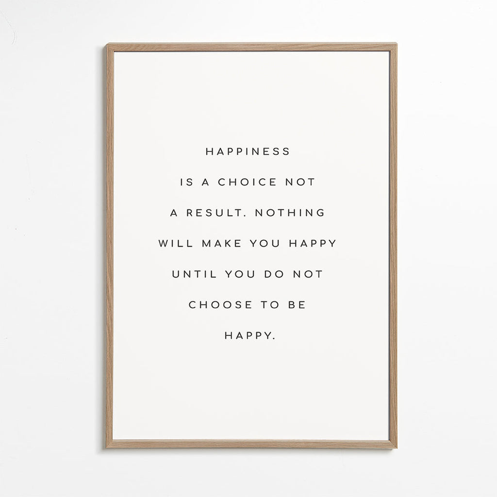 Minimalistisk print med typografiskt citat
