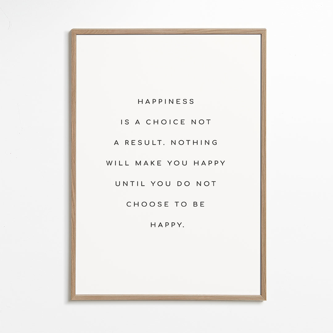 Minimalistisk print med typografiskt citat