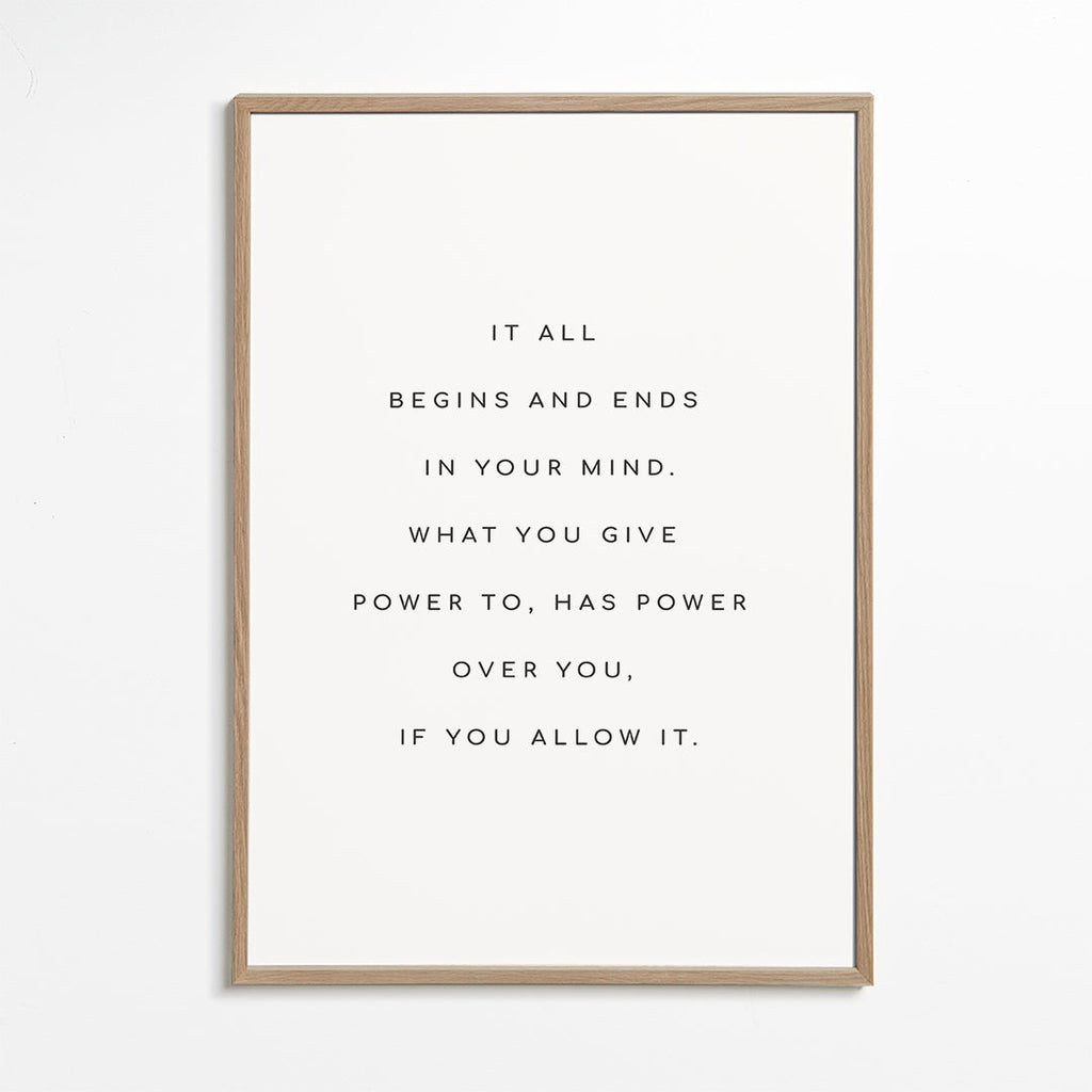 Minimalistisk affisch med centrerat citat