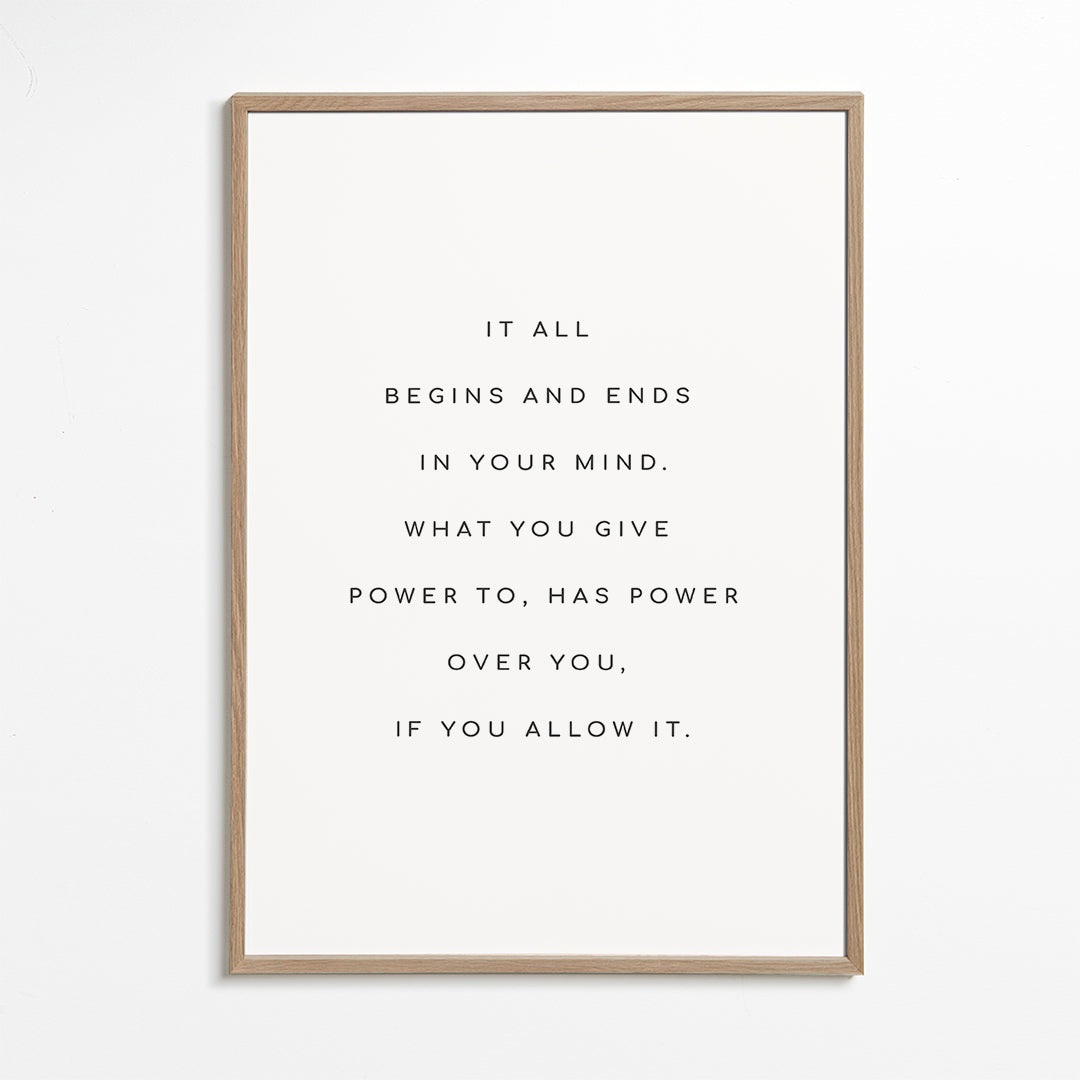 Minimalistisk affisch med centrerat citat
