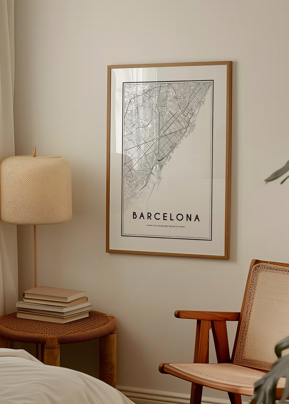 Stadsposter Barcelona karta grafisk